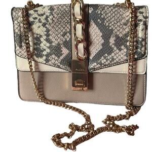 ꒰ა ☆ ໒꒱ Woman Aldo Handbag Snake Print Purse Crossbody (1B-09)